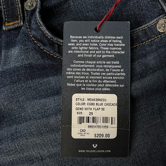 NWT Mens Size 29 True Religion Jeans - Picture 6 of 6